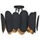 Minka-Lavery Vailen 7-Light Dark Matte Black and Textured Gold Semi Flush