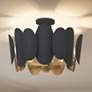 1_Minka-Lavery Vailen 7-Light Dark Matte Black and Textured Gold Semi Flush