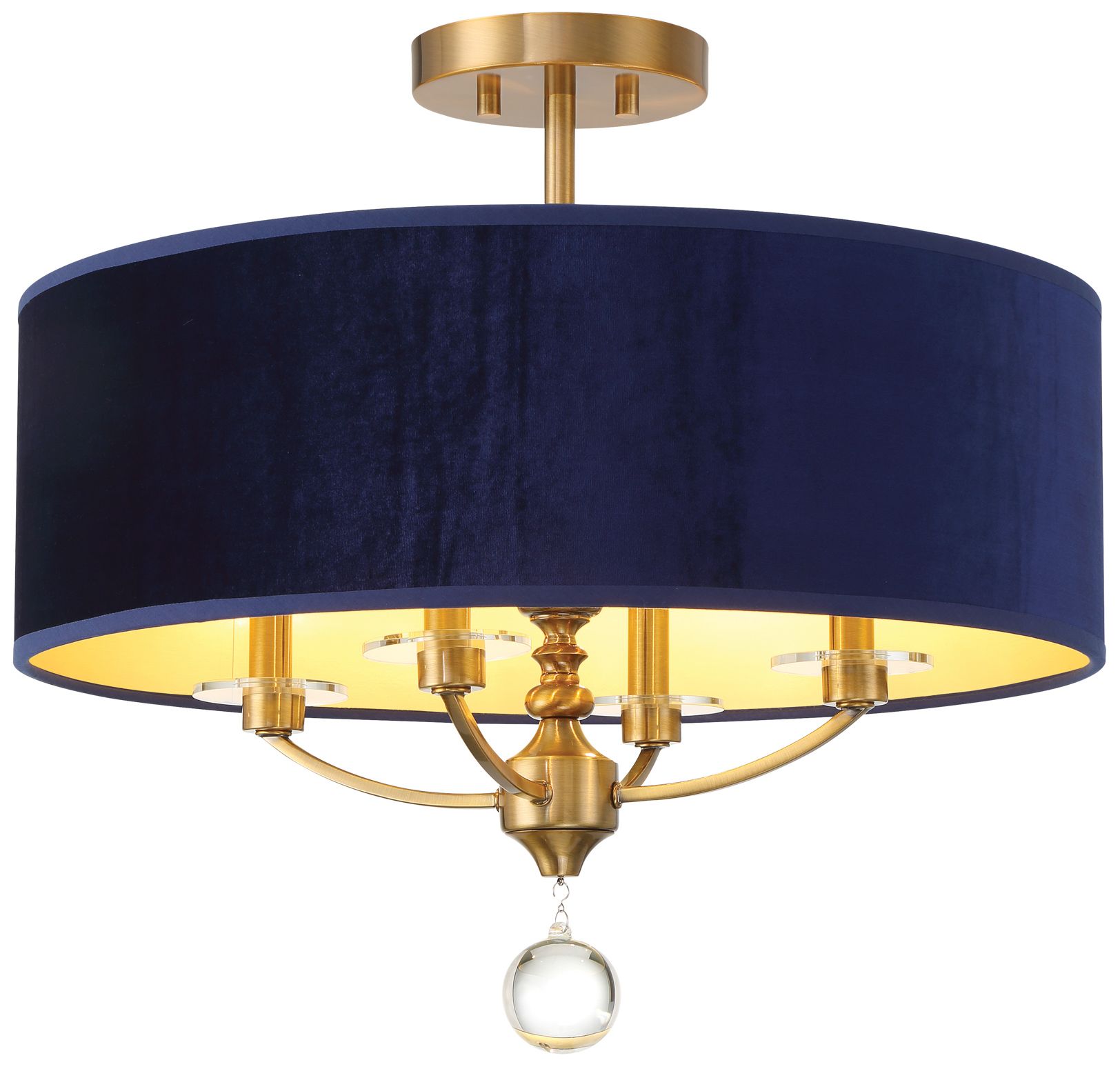 Minka Lavery Van Noord 4-Light 21-in Brass Semi-Flush