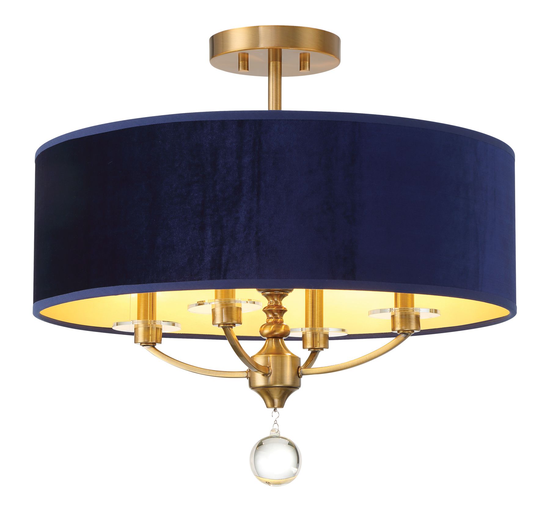 Image 2 Minka Lavery Van Noord 4-Light 21-in Brass Semi-Flush more views