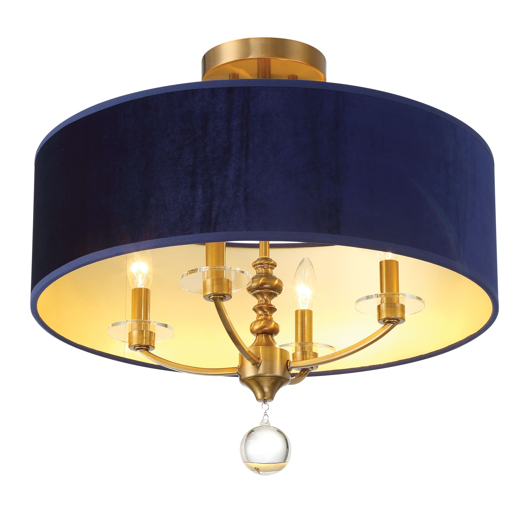 Image 4 Minka Lavery Van Noord 4-Light 21-in Brass Semi-Flush more views