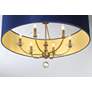 4_Minka Lavery Van Noord 6-Light 32-in Brass Pendant with Blue Velvet Shade more views