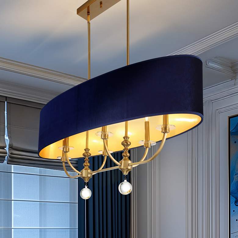 Image 1 Minka Lavery Van Noord 6-Light 48-in Brass Chandelier