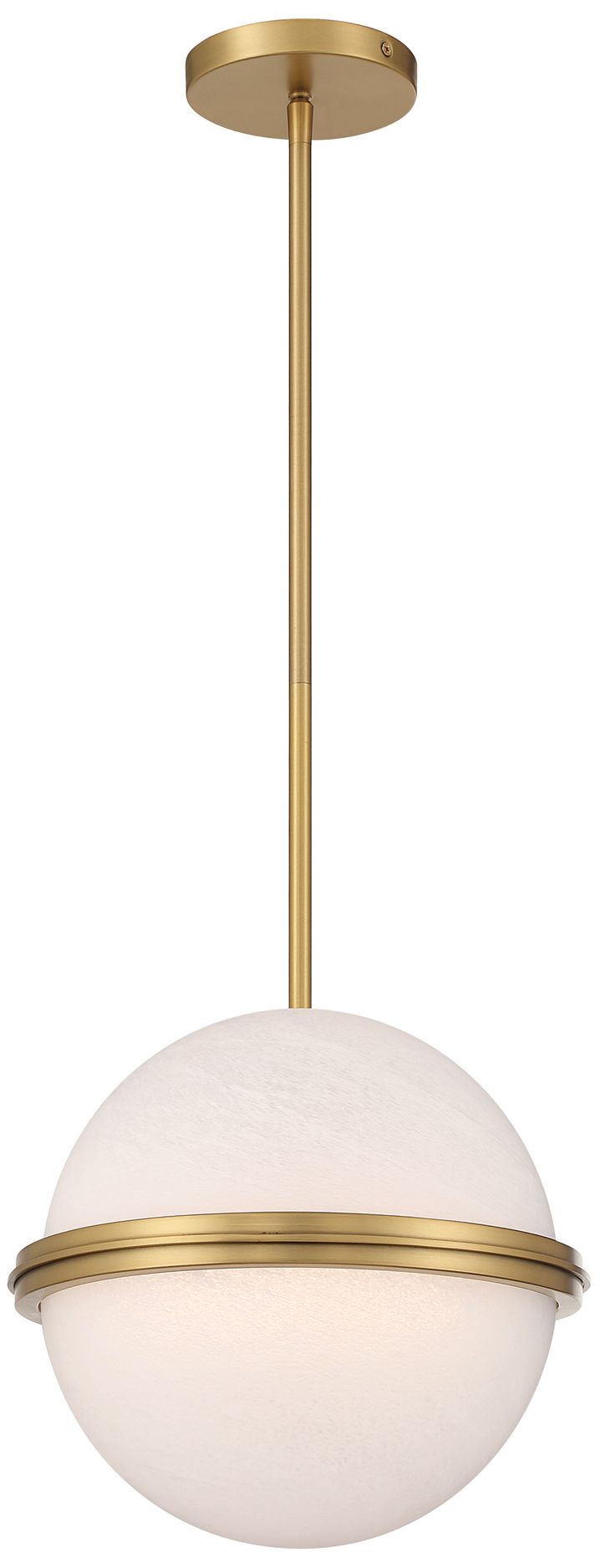 Minka Lavery Vanderlane LED 11.75-in Legacy Brass Pendant with Glass Shade