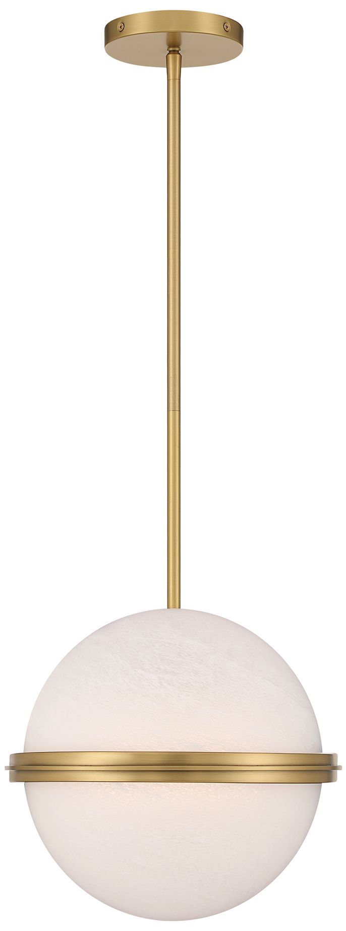Minka Lavery Vanderlane LED 11.75-in Legacy Brass Pendant with Glass Shade