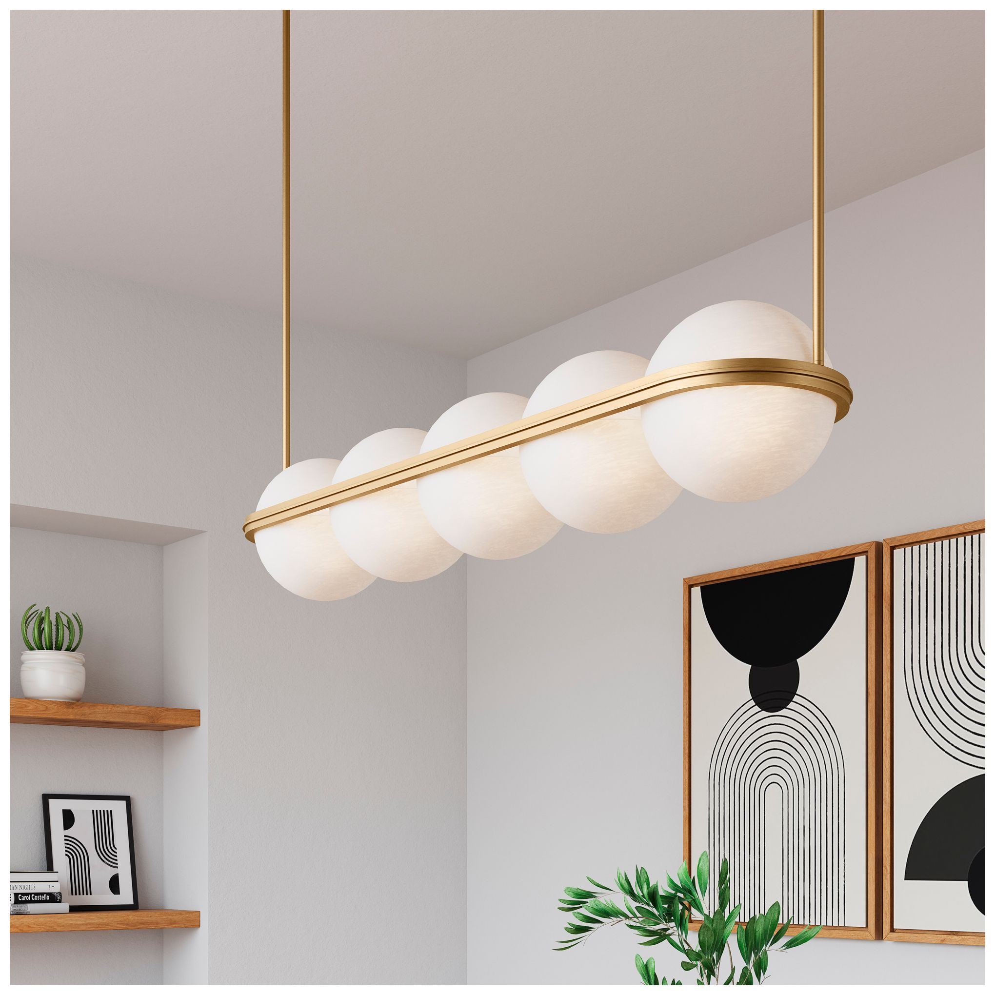 Thumbnail2 of Minka Lavery Vanderlane LED-Light 10.5-in Legacy Brass Linear Chandelier more views