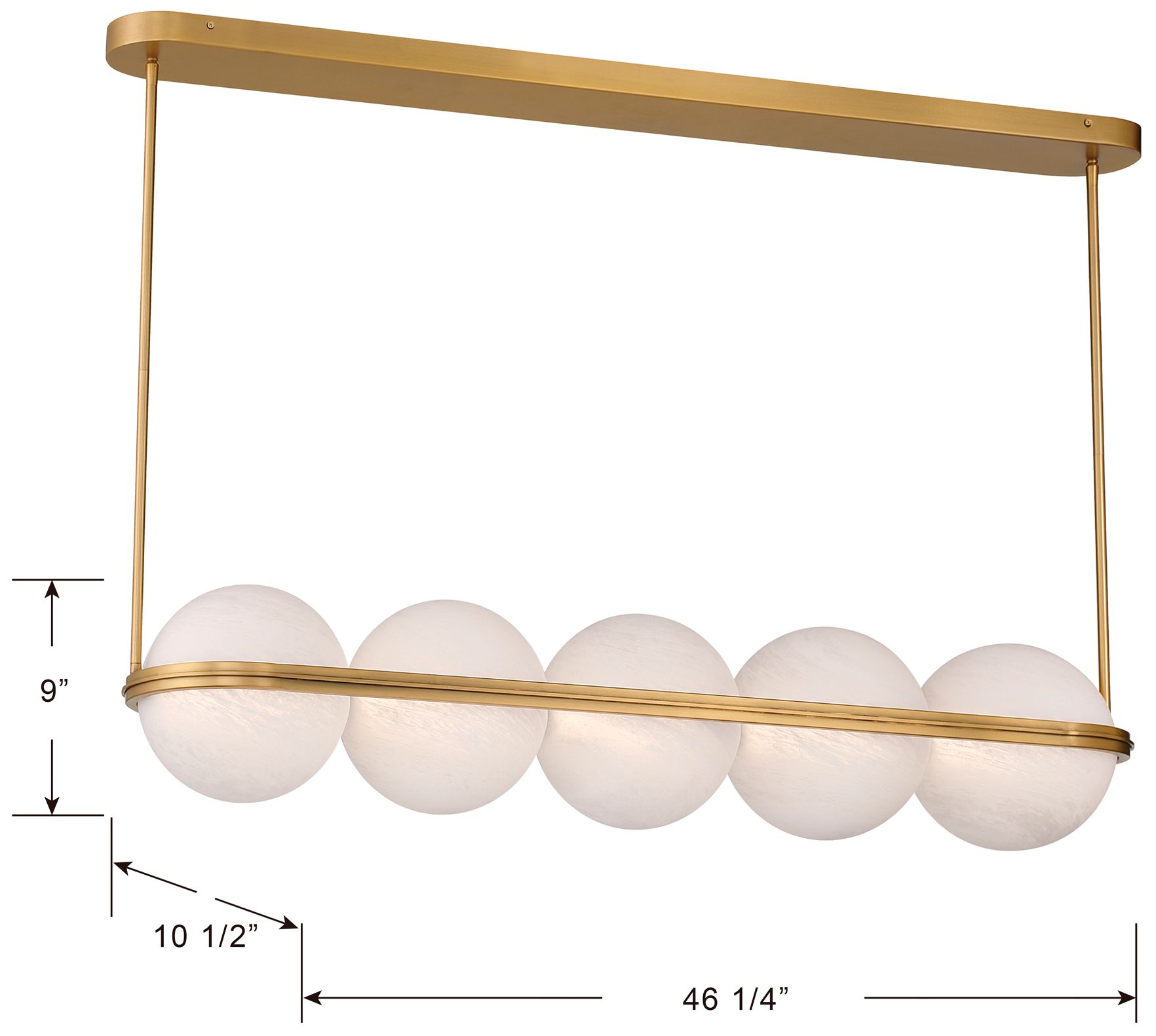 Minka Lavery Vanderlane LED-Light 10.5-in Legacy Brass Linear Chandelier