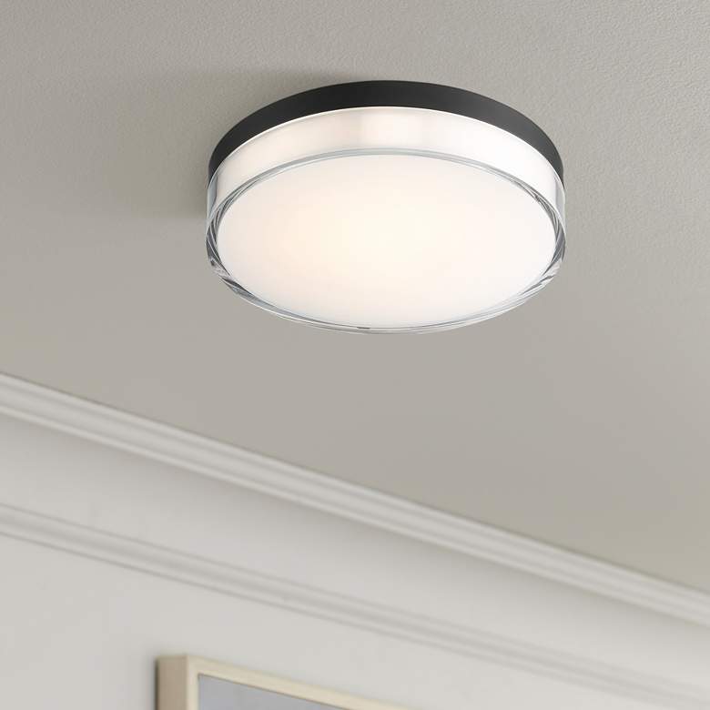 Image 1 Minka Lavery Vantage 7" LED Black and White Acrylic LED Ceiling Light