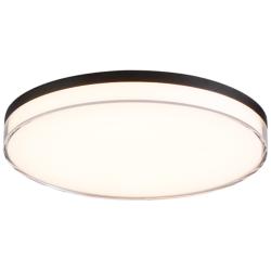 Minka Lavery Vantage LED 13-in Coal Black Flush Mount with Acrylic Shade