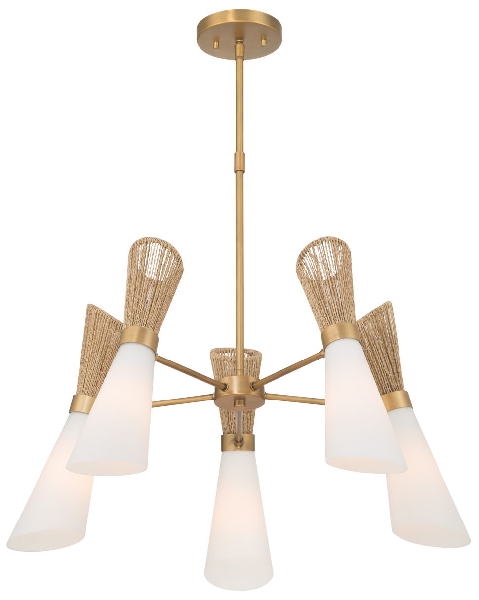 Thumbnail1 of Minka Lavery Vantrel  5-Light 26.25-in Legacy Brass Chandelier with Shades
