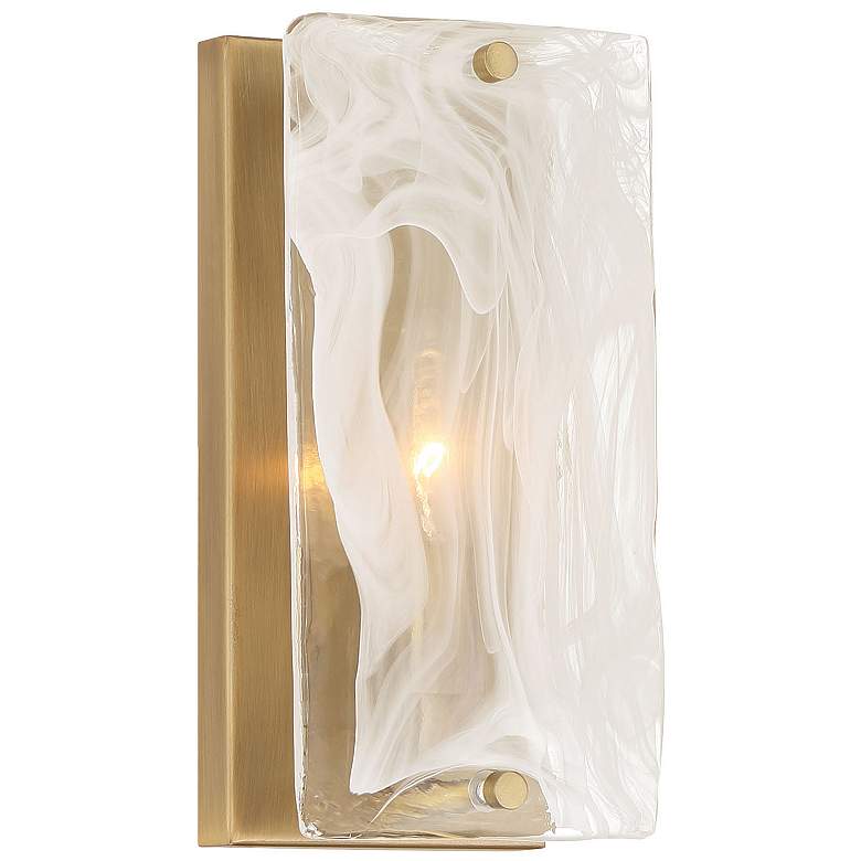 Image 2 Minka Lavery Veil 1-Light 5-in Legacy Brass Indoor Wall Sconce more views