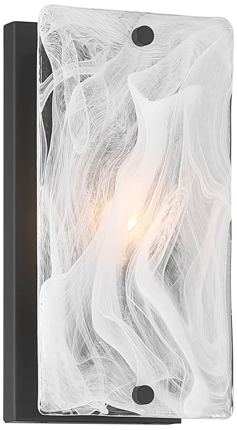 Minka Lavery Veil 1-Lt 5-in Dark Matte Black Wall Sconce with Glass Shade