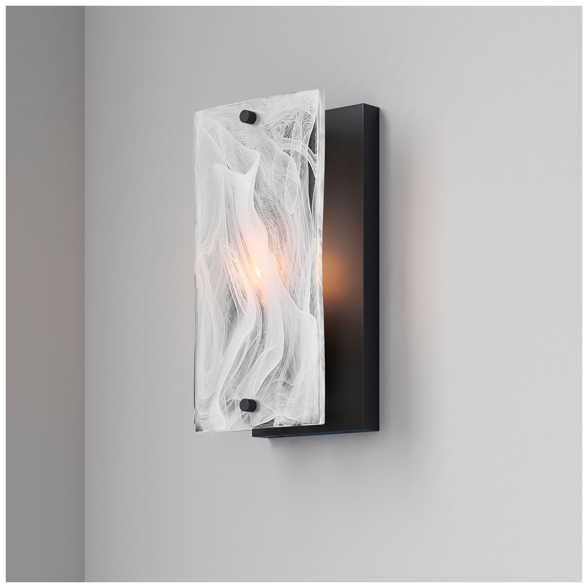 Image 2 Minka Lavery Veil 1-Lt 5-in Dark Matte Black Wall Sconce with Glass Shade more views