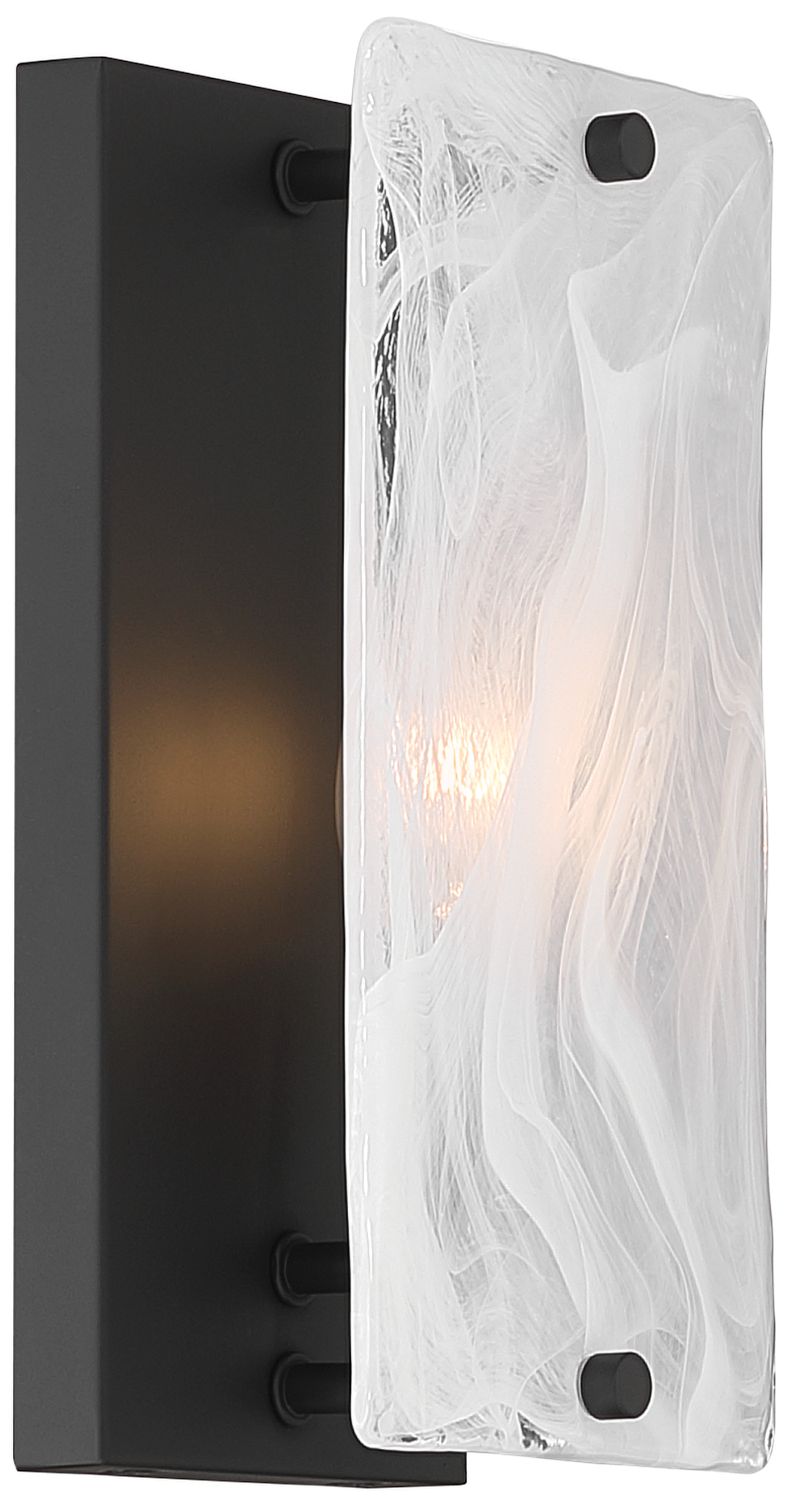 Image 5 Minka Lavery Veil 1-Lt 5-in Dark Matte Black Wall Sconce with Glass Shade more views