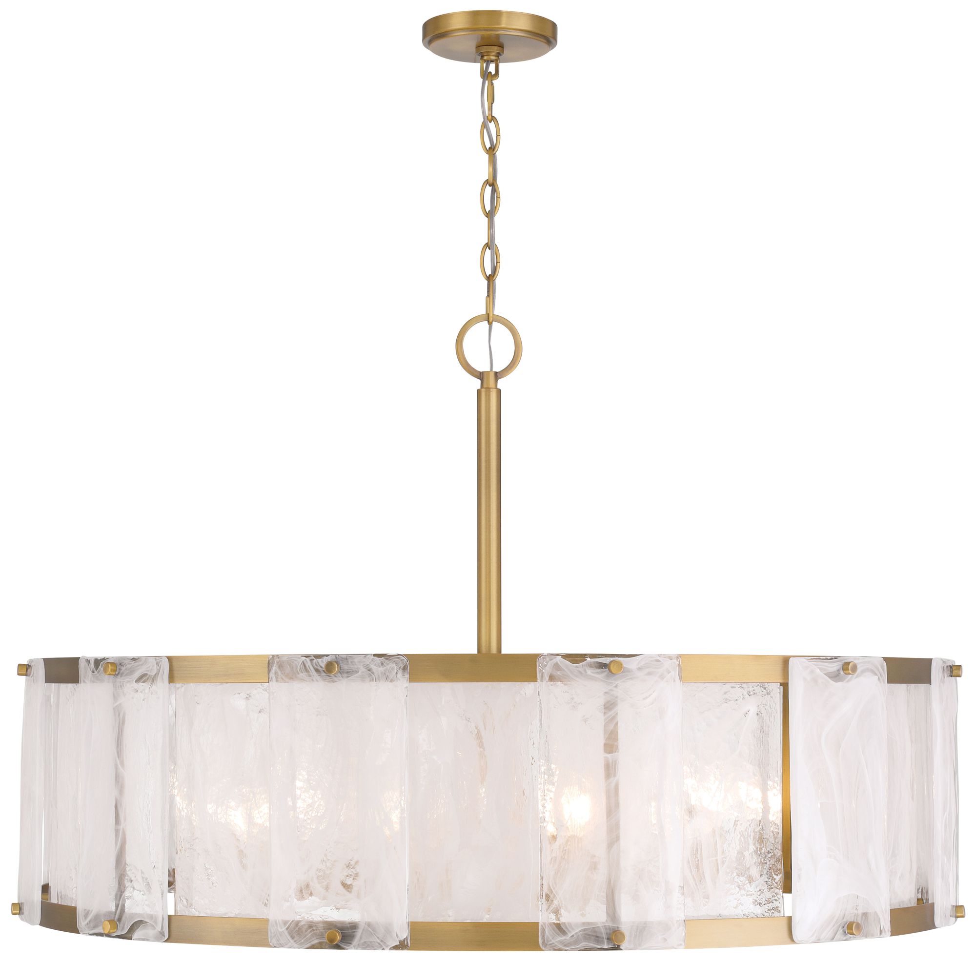 Image 3 Minka-Lavery Veil 10-Light 36-in Legacy Brass Pendant with Glass Shade more views
