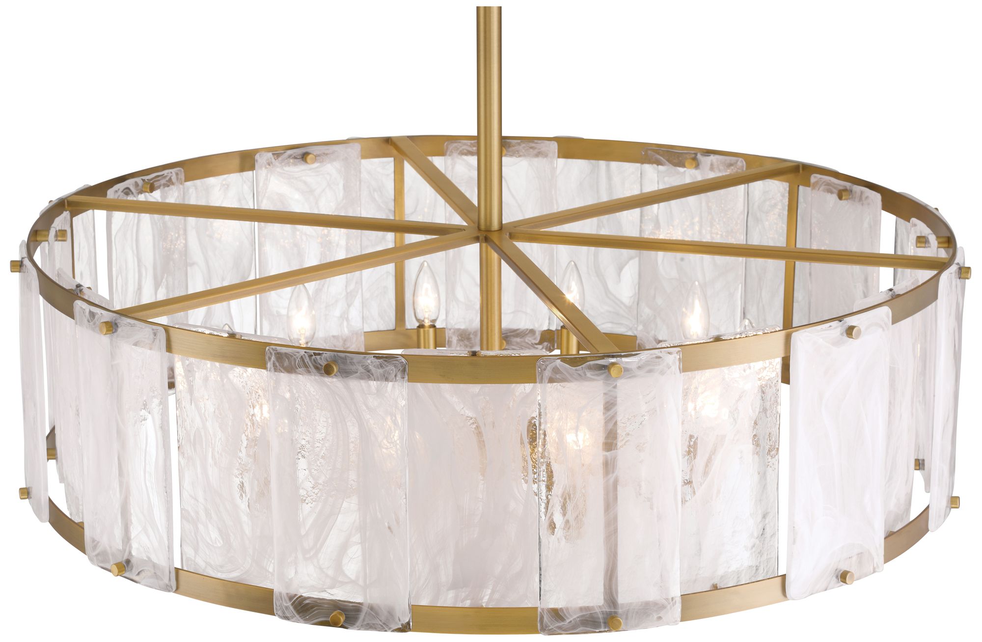Image 4 Minka-Lavery Veil 10-Light 36-in Legacy Brass Pendant with Glass Shade more views