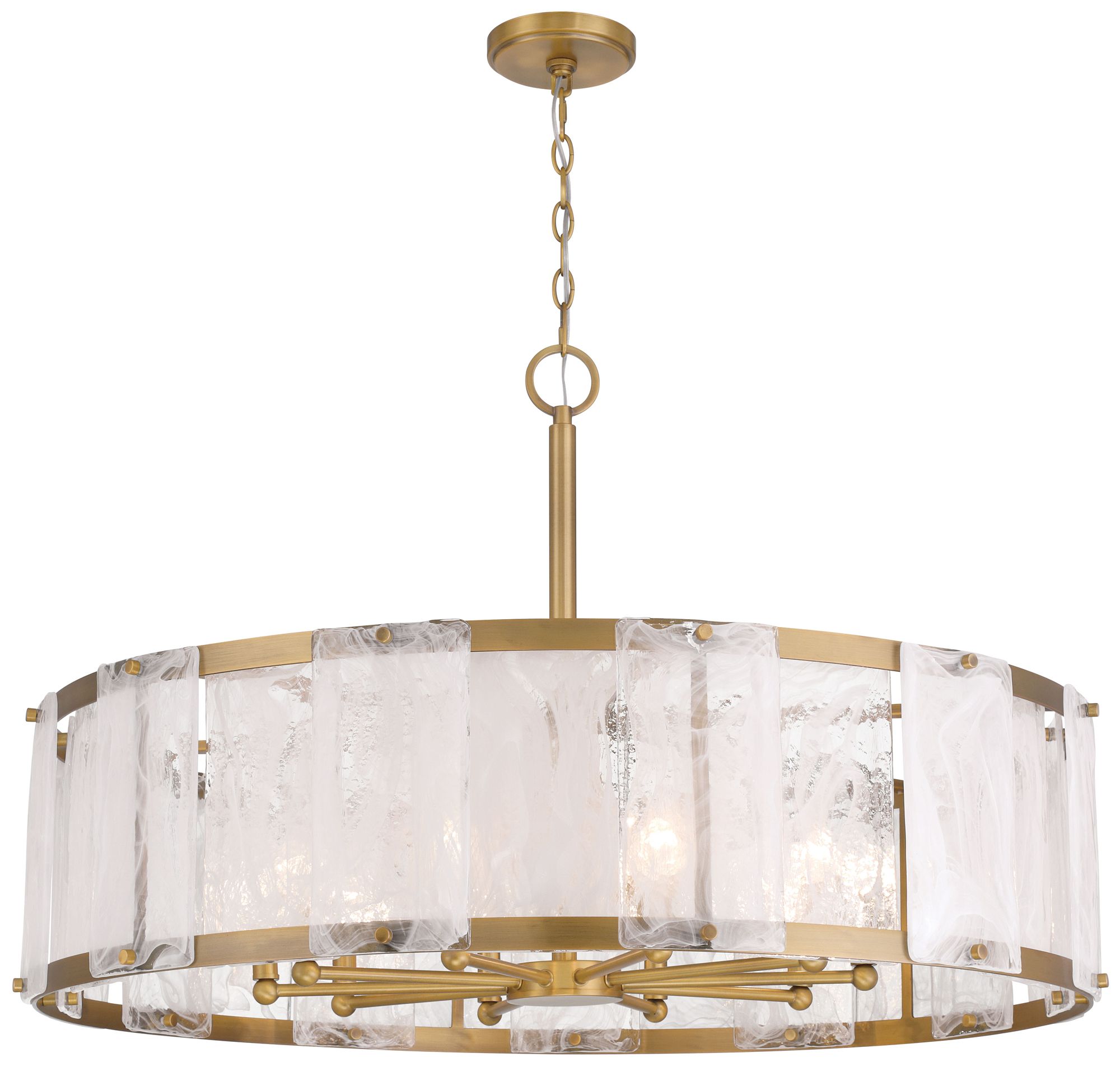 Image 7 Minka-Lavery Veil 10-Light 36-in Legacy Brass Pendant with Glass Shade more views