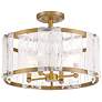 1_Minka Lavery Veil 18" Wide Light Brass White Glass Drum Ceiling Light