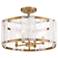Minka Lavery Veil 18" Wide Light Brass White Glass Drum Ceiling Light