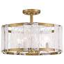 3_Minka Lavery Veil 18" Wide Light Brass White Glass Drum Ceiling Light more views