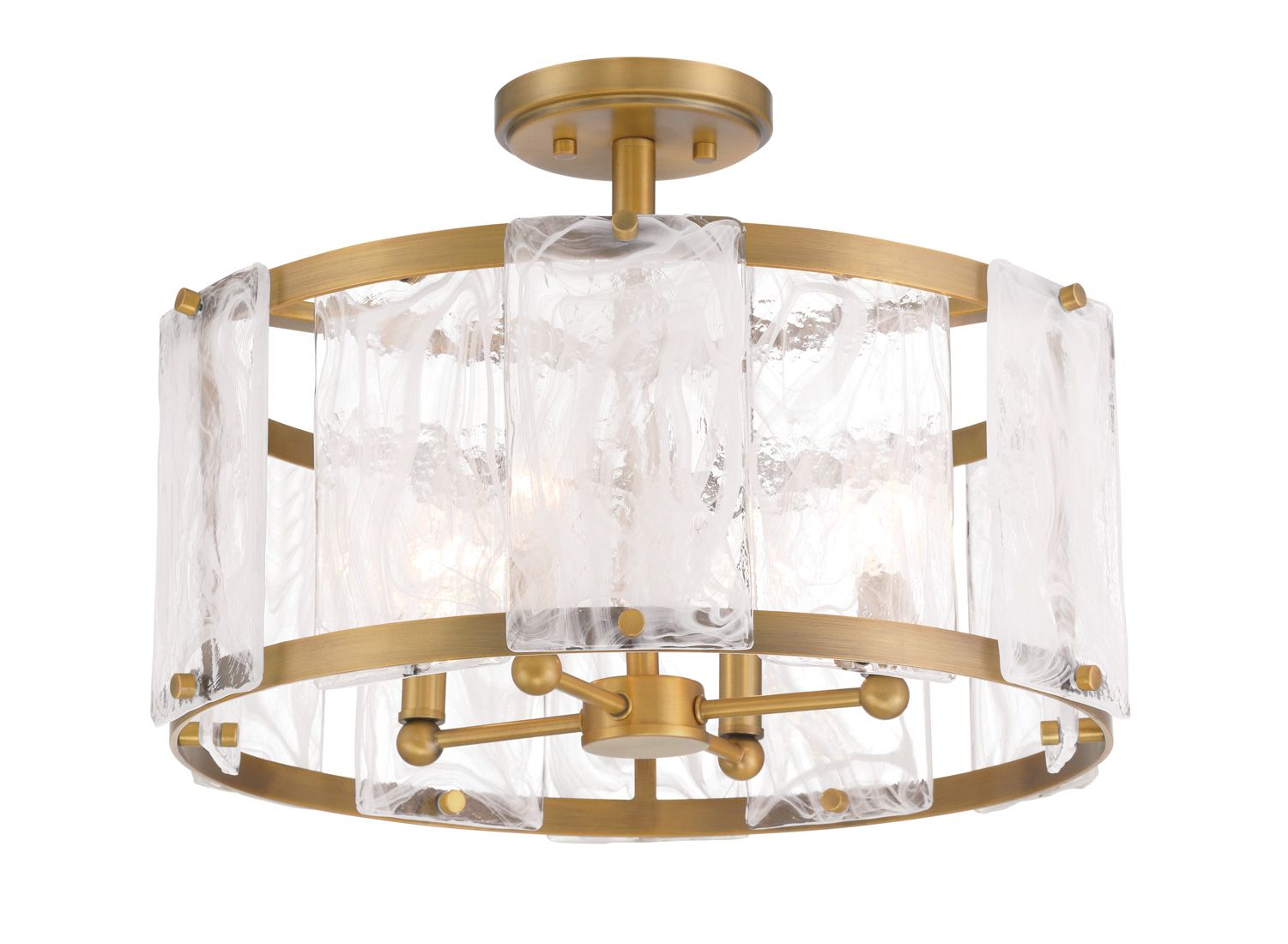 Image 6 Minka Lavery Veil 18" Wide Light Brass White Glass Drum Ceiling Light more views