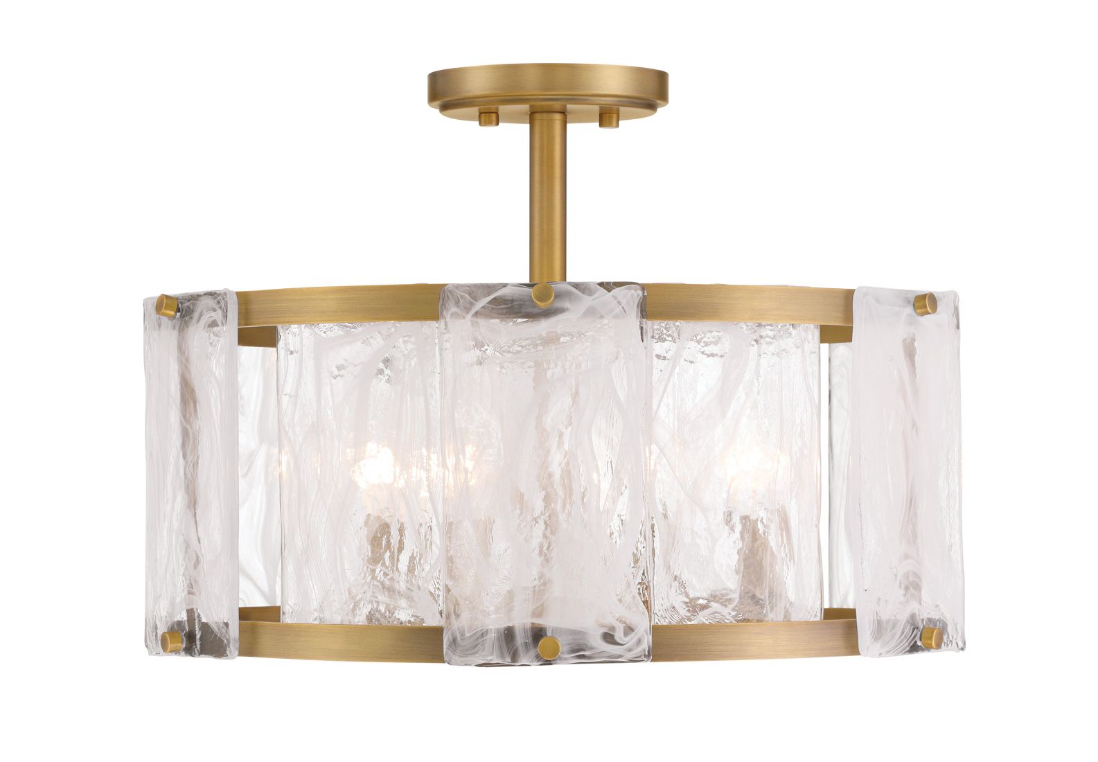 Image 3 Minka Lavery Veil 4-Light 18-in Legacy Brass Indoor Semi-Flush more views