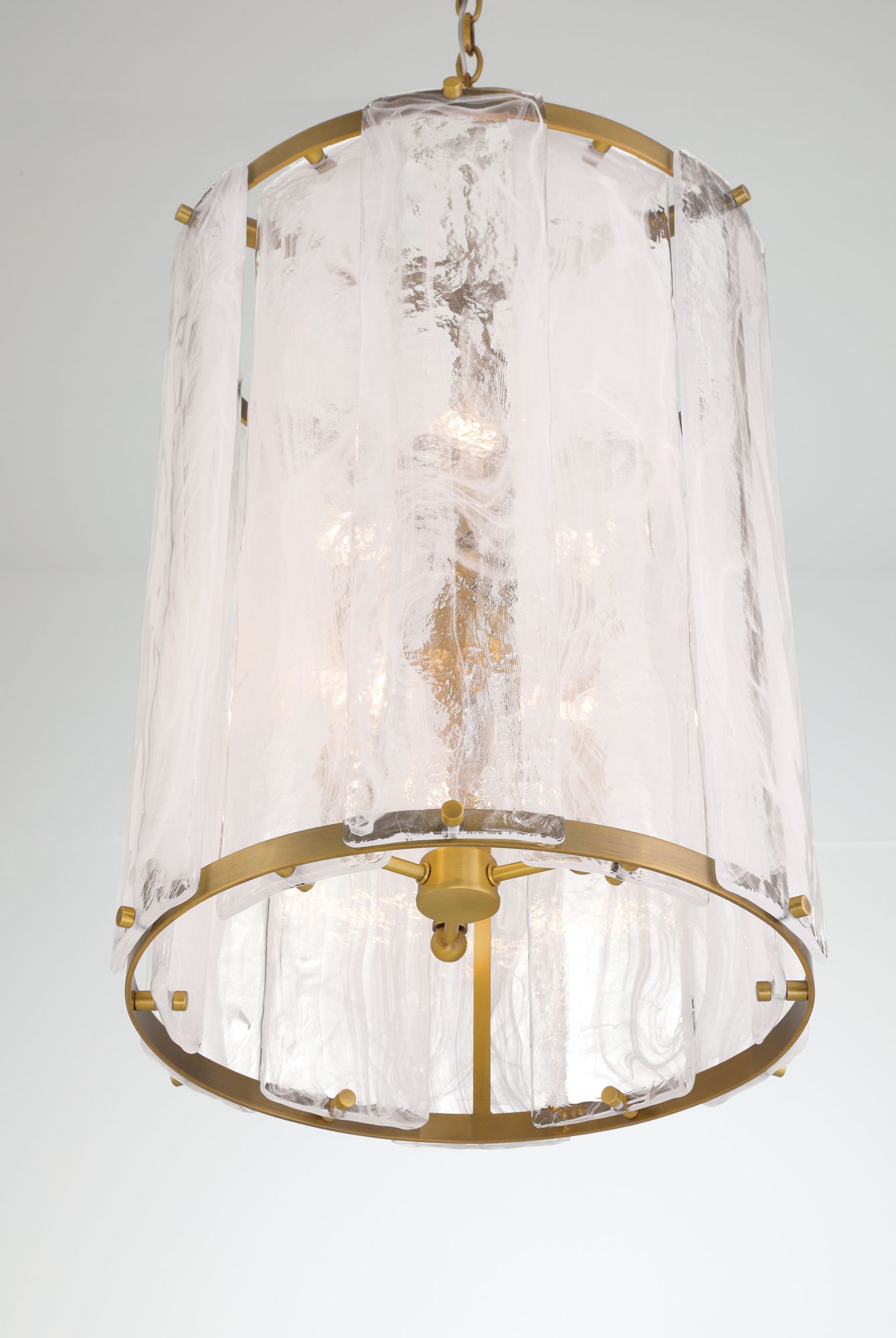 Image 6 Minka-Lavery Veil 6-Light 16-in Legacy Brass Pendant with Swirl Glass Shade more views