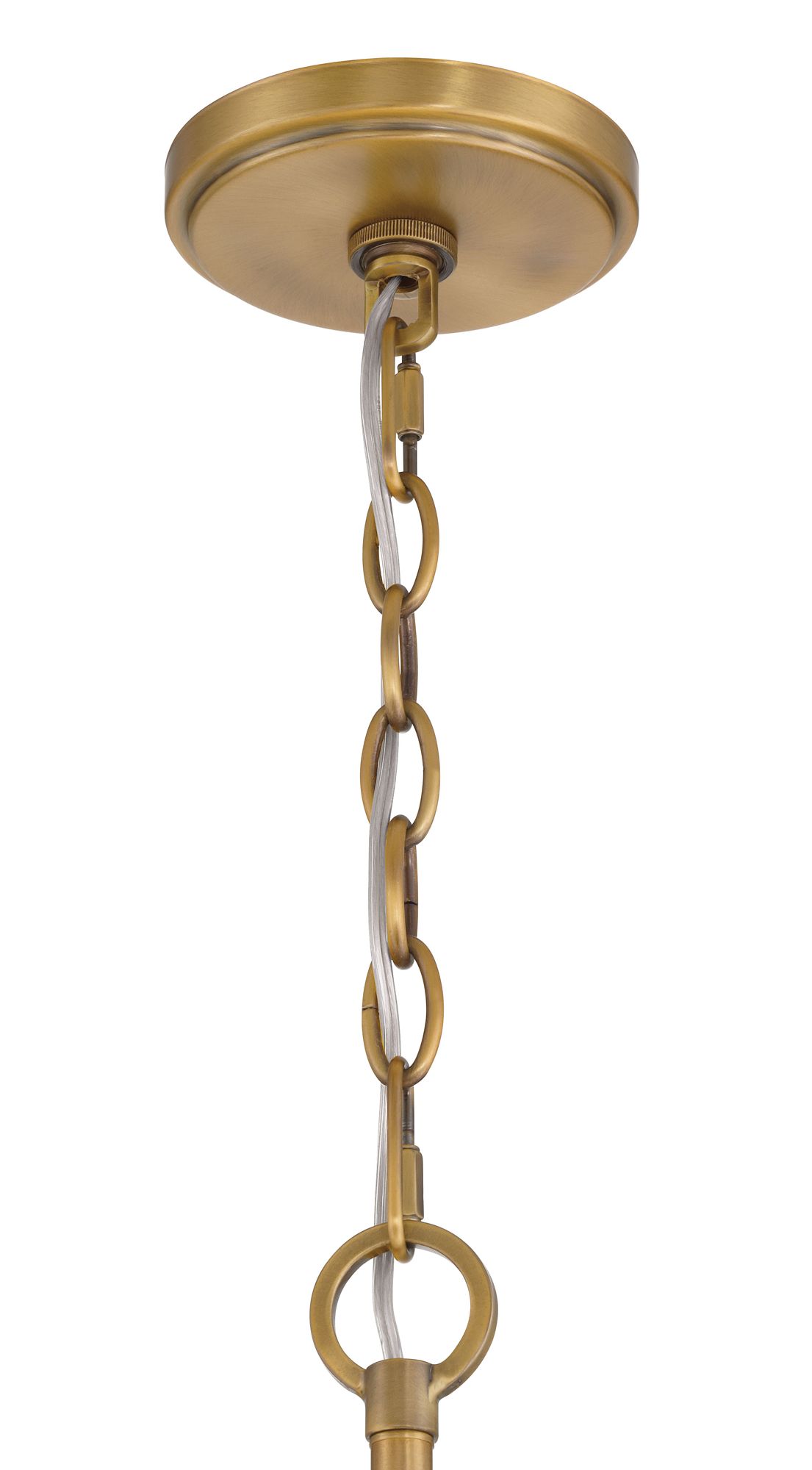 Minka-Lavery Veil 6-Light 16-in Legacy Brass Pendant with Swirl Glass Shade