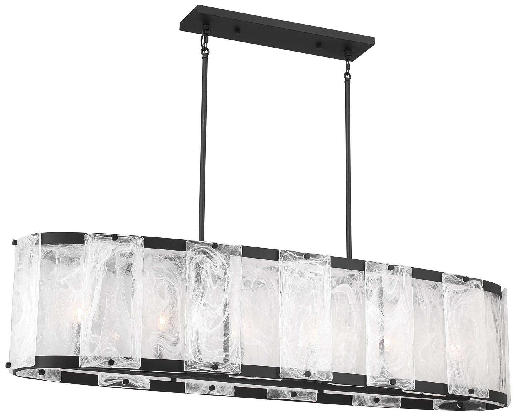 Thumbnail3 of Minka Lavery Veil 6-Light 48-in Dark Matte Black Linear Chandelier more views