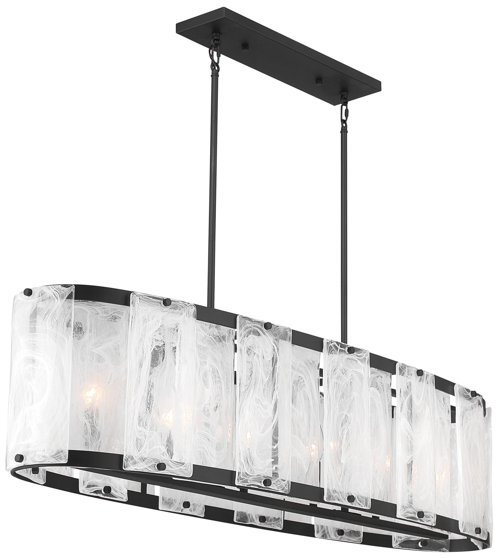 Minka Lavery Veil 6-Light 48-in Dark Matte Black Linear Chandelier