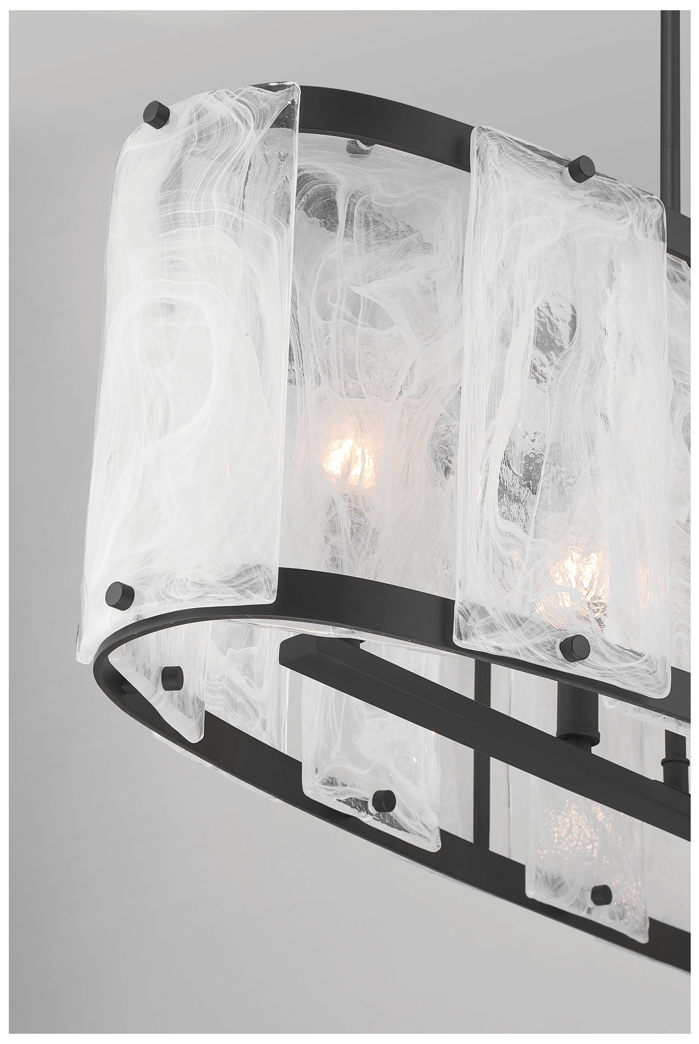 Minka Lavery Veil 6-Light 48-in Dark Matte Black Linear Chandelier