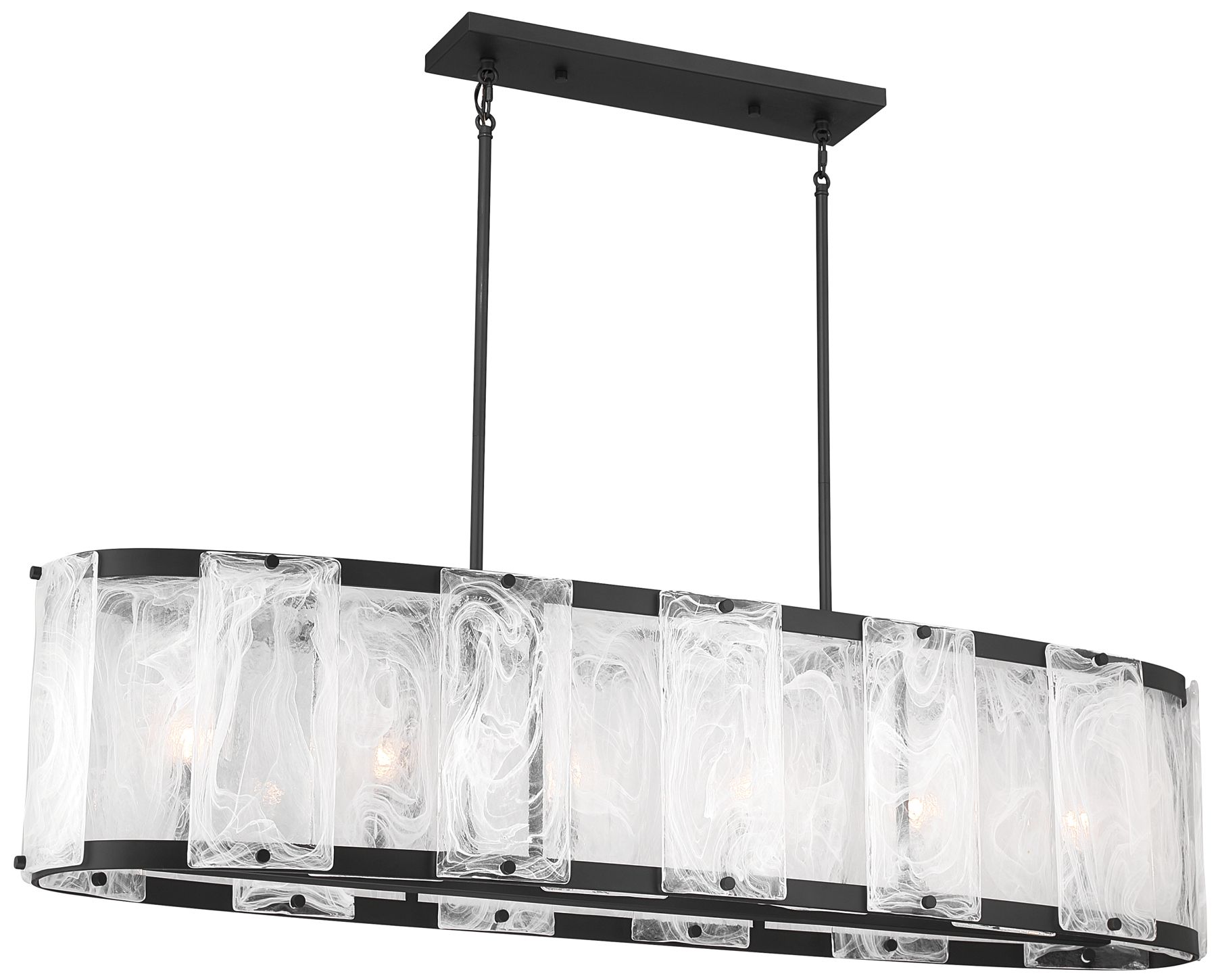 Minka Lavery Veil 6-Light 48-in Dark Matte Black Linear Chandelier