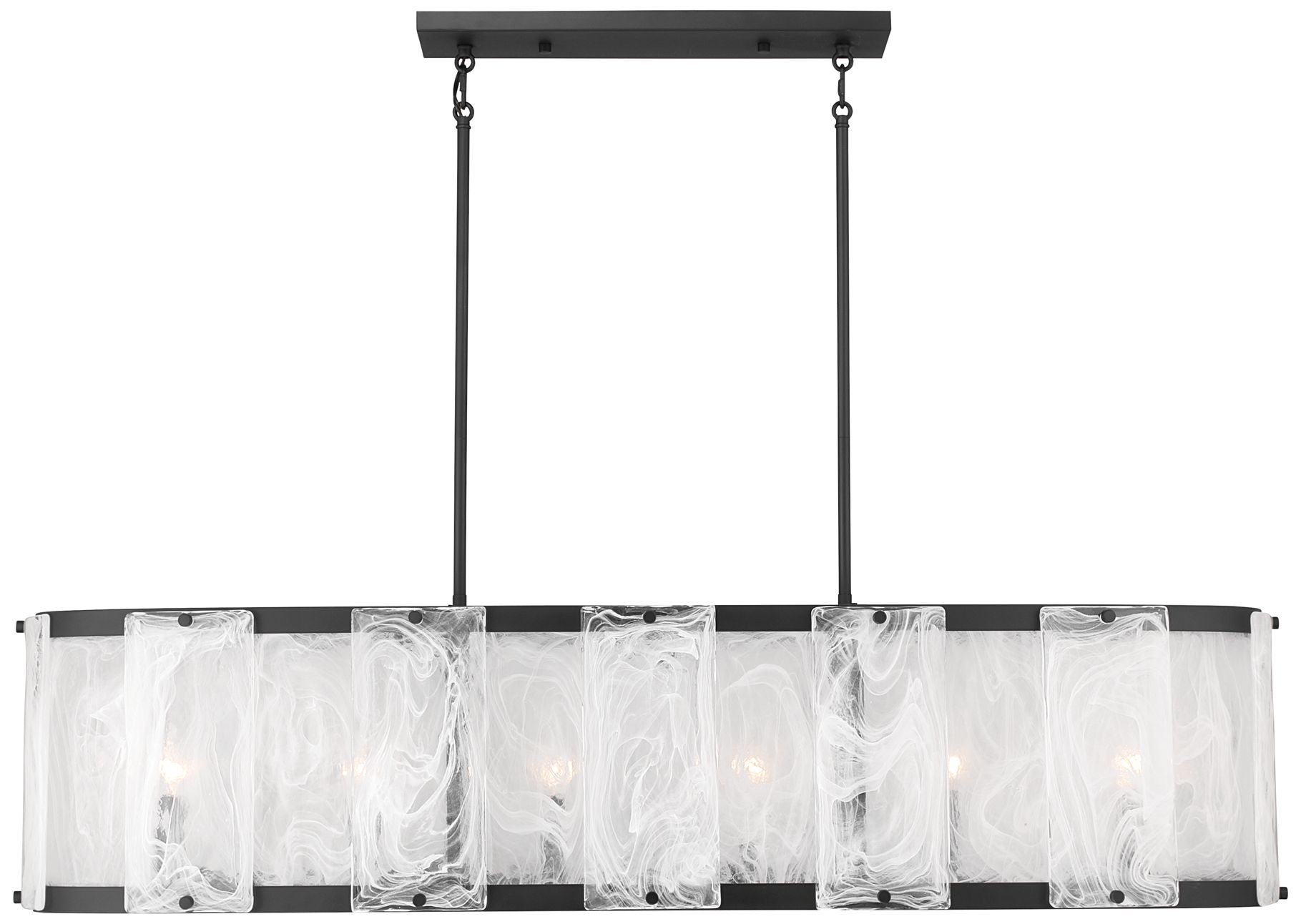 Minka Lavery Veil 6-Light 48-in Dark Matte Black Linear Chandelier