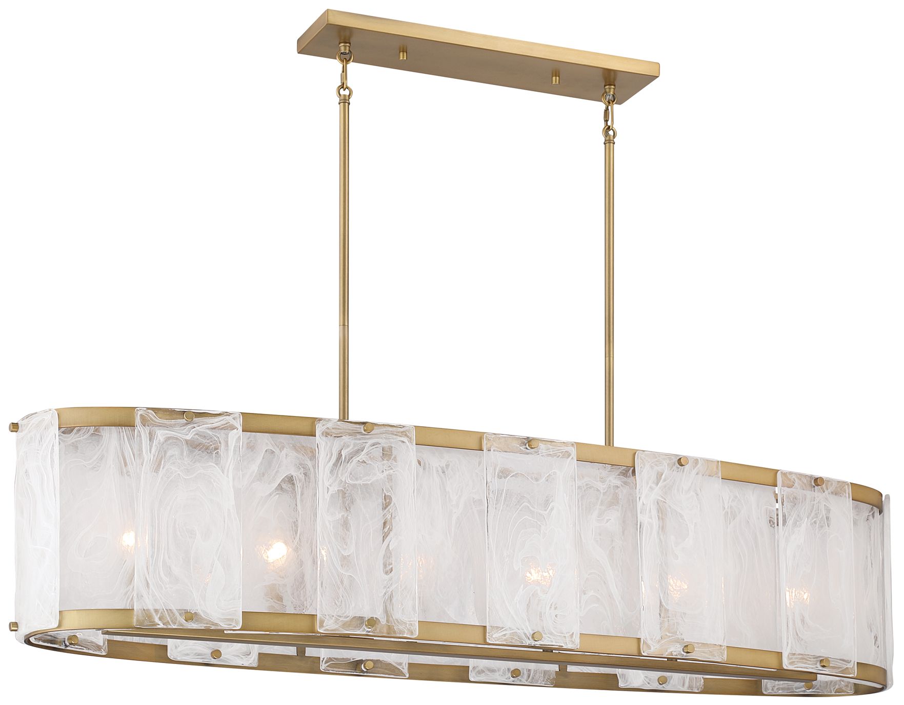 Thumbnail3 of Minka Lavery Veil 6-Light 48-in Legacy Brass Linear Chandelier more views