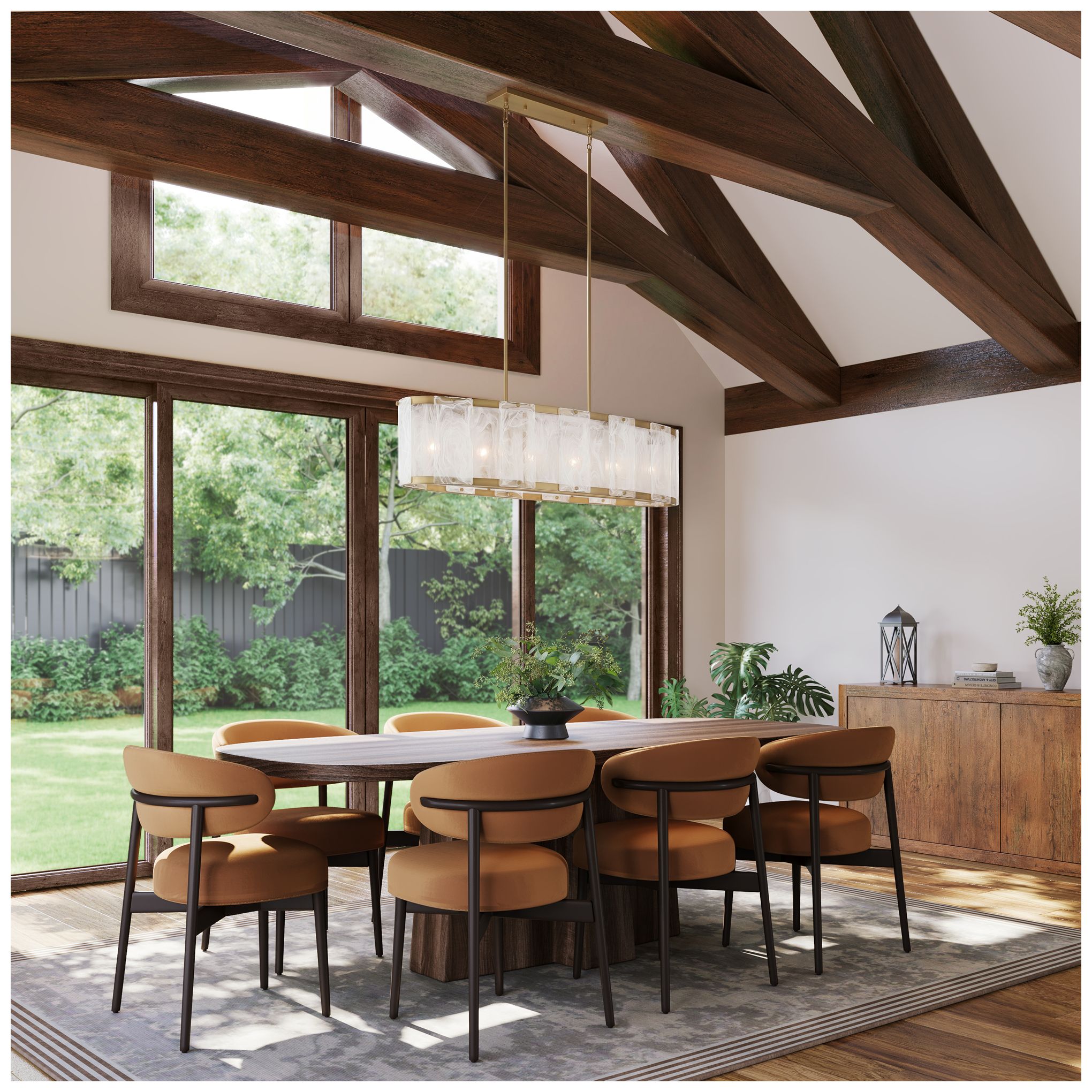 Thumbnail4 of Minka Lavery Veil 6-Light 48-in Legacy Brass Linear Chandelier more views