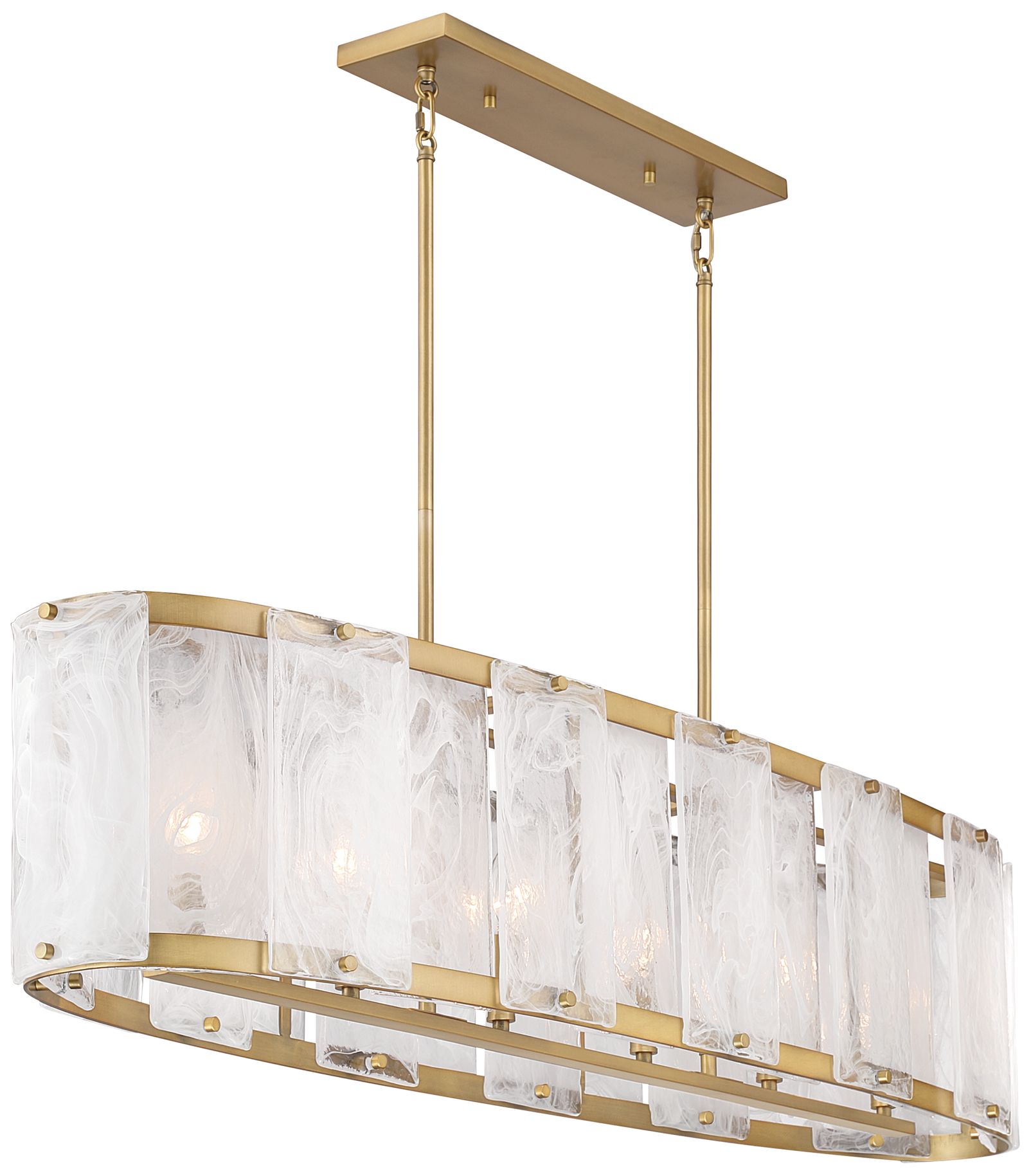 Minka Lavery Veil 6-Light 48-in Legacy Brass Linear Chandelier