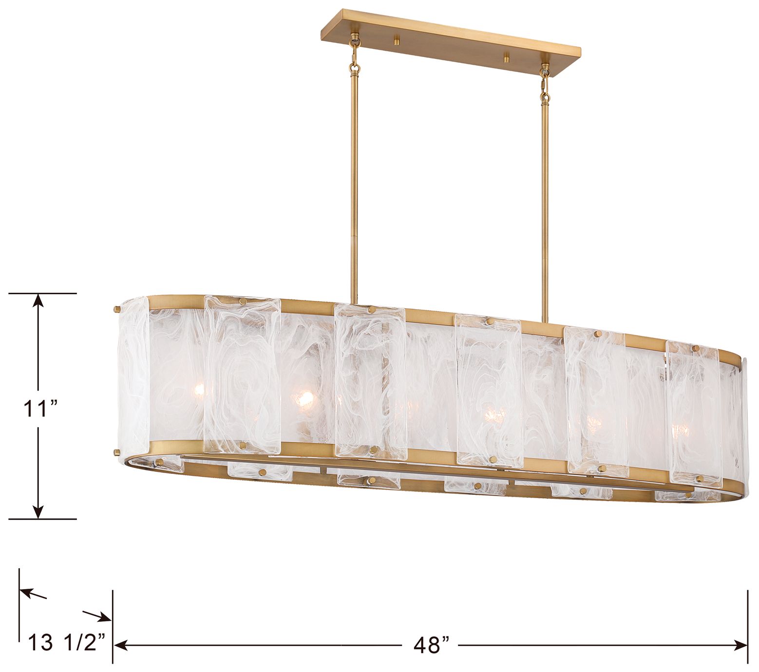 Minka Lavery Veil 6-Light 48-in Legacy Brass Linear Chandelier