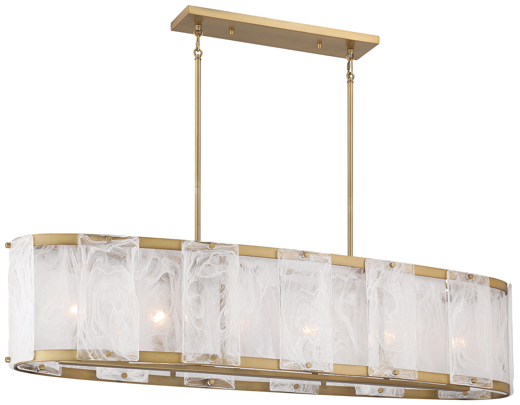 Minka Lavery Veil 6-Light 48-in Legacy Brass Linear Chandelier