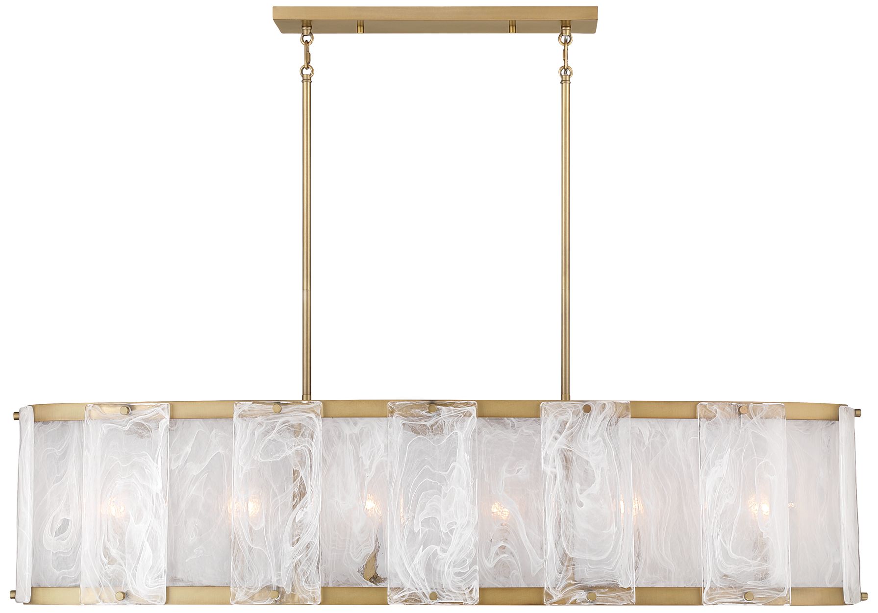Minka Lavery Veil 6-Light 48-in Legacy Brass Linear Chandelier