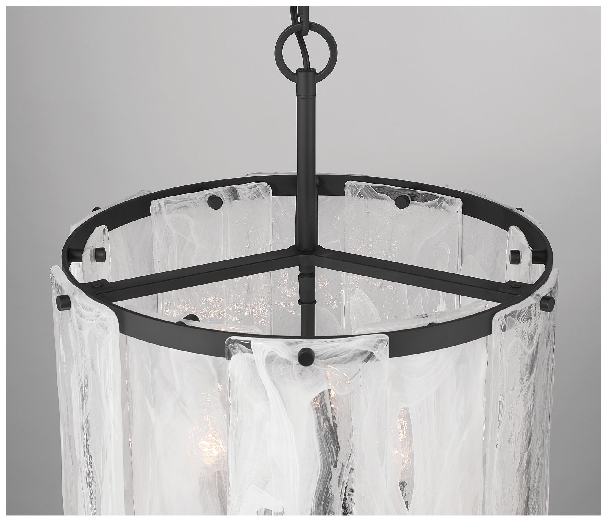 Image 7 Minka Lavery Veil 6-Lt 17.25-in Dark Matte Black Pendant with Glass Shade more views