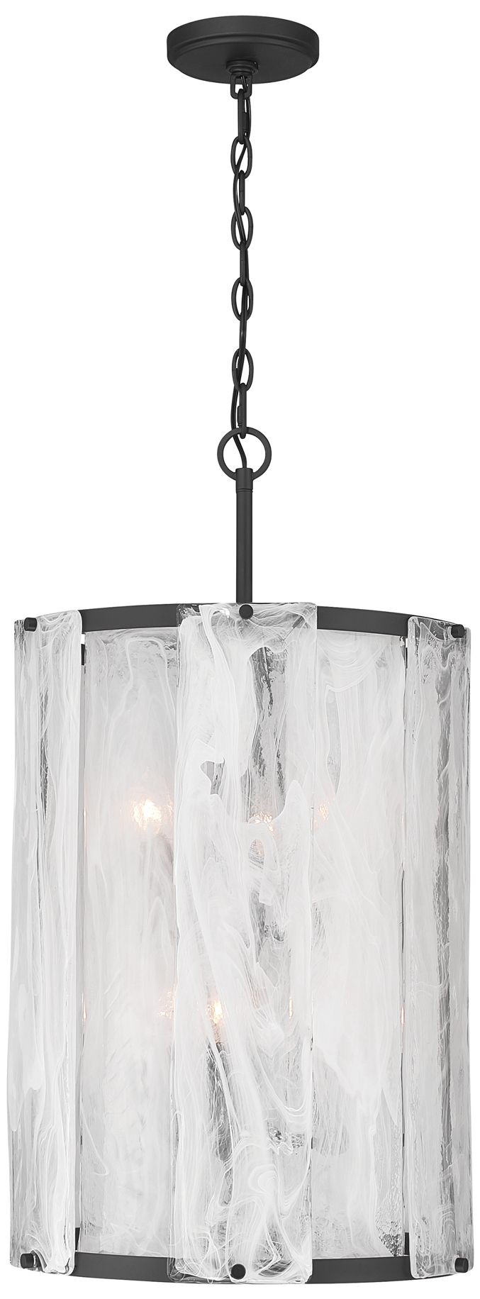 Minka Lavery Veil 6-Lt 17.25-in Dark Matte Black Pendant with Glass Shade