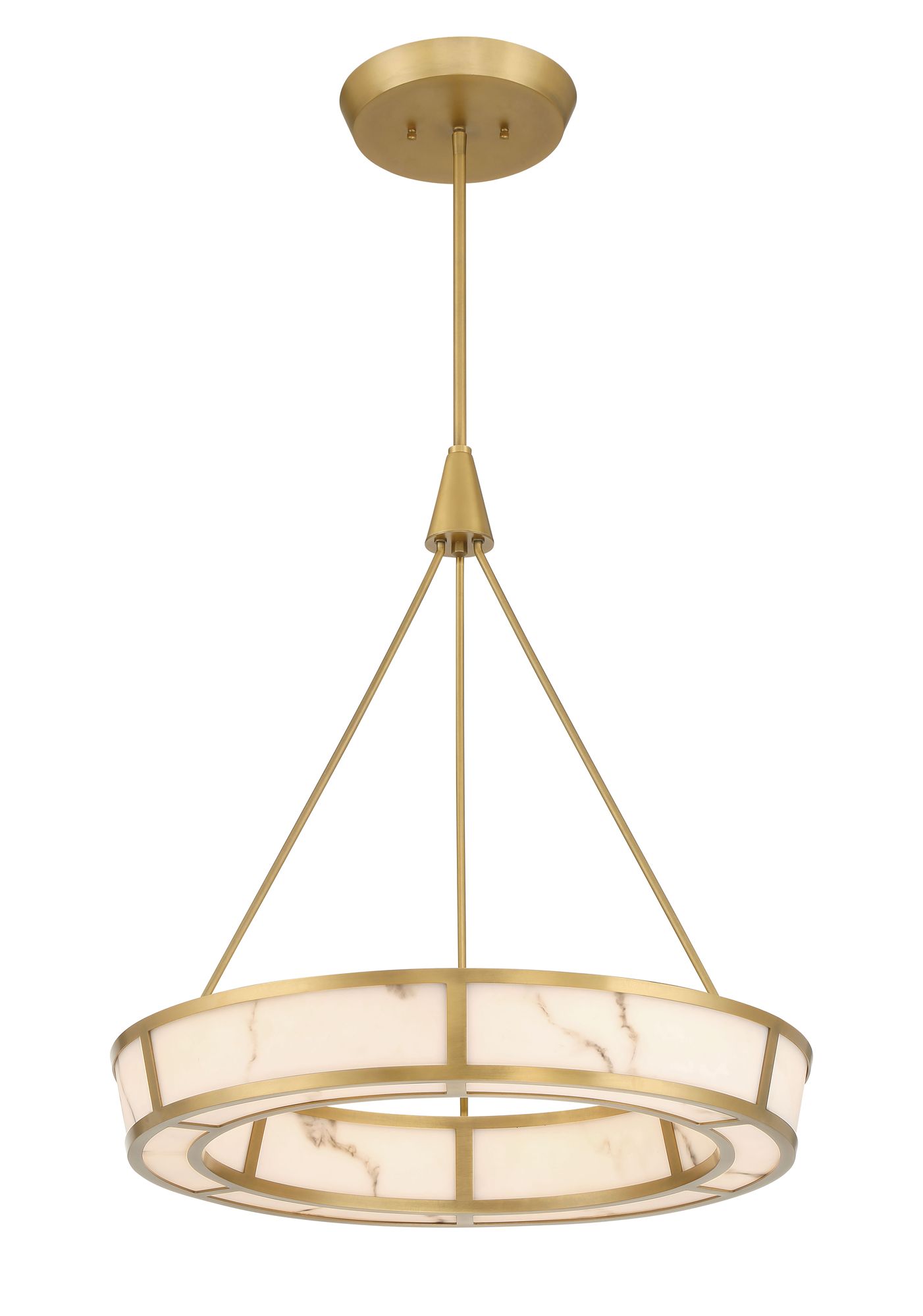 Minka-Lavery Velaris LED 24-in Legacy Brass Pendant with Alabaster Shade