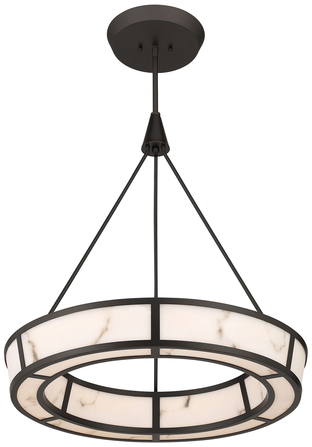 Minka-Lavery Velaris LED 24-in Pendant - Dark Bronze with Alabaster Glass