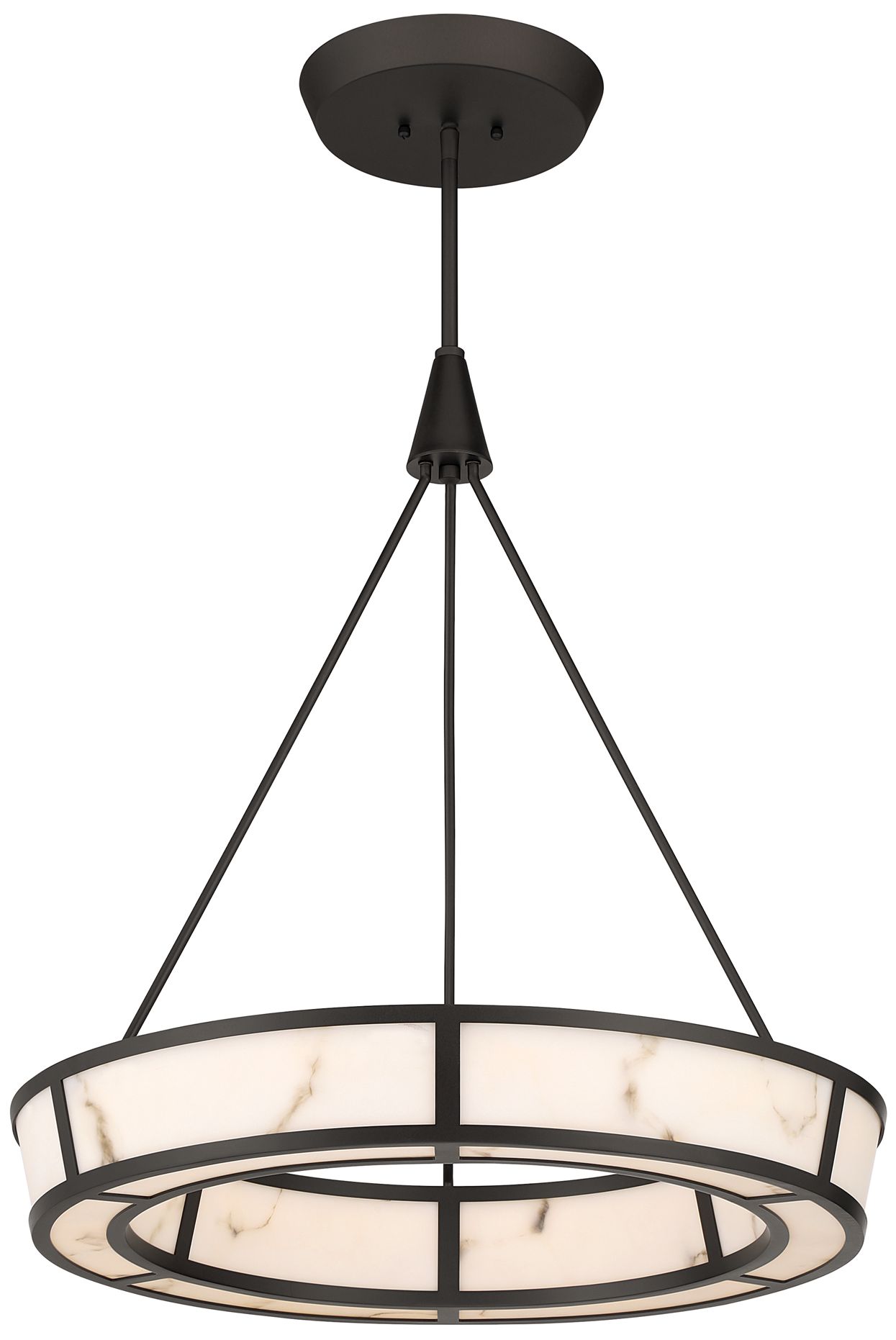Minka-Lavery Velaris LED 24-in Pendant - Dark Bronze with Alabaster Glass