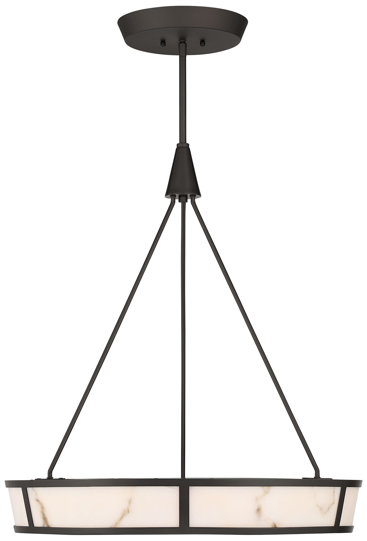 Minka-Lavery Velaris LED 24-in Pendant - Dark Bronze with Alabaster Glass