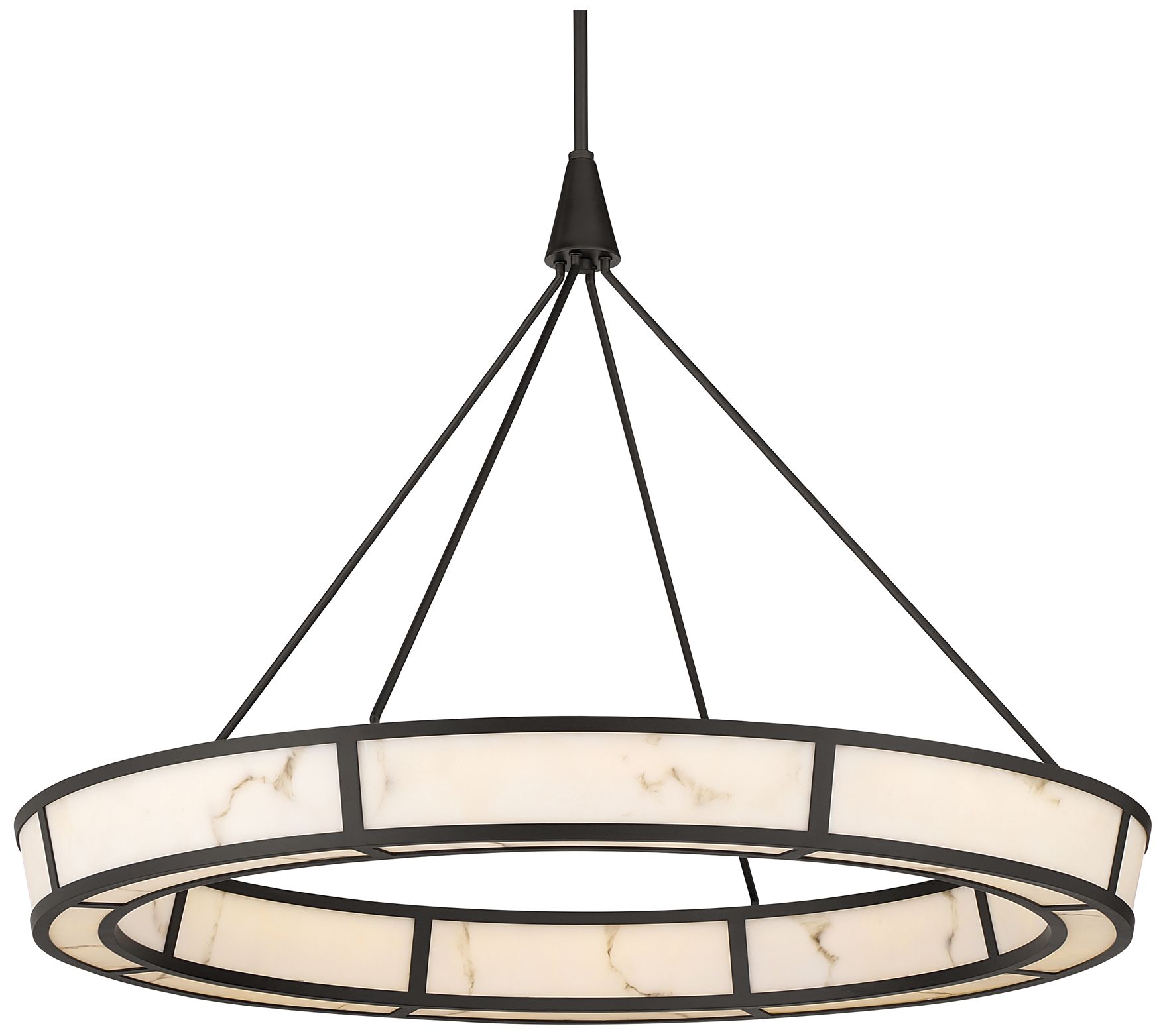 Image 3 Minka-Lavery Velaris LED 36.25-in Pendant  Dark Bronze with Alabaster Glass more views