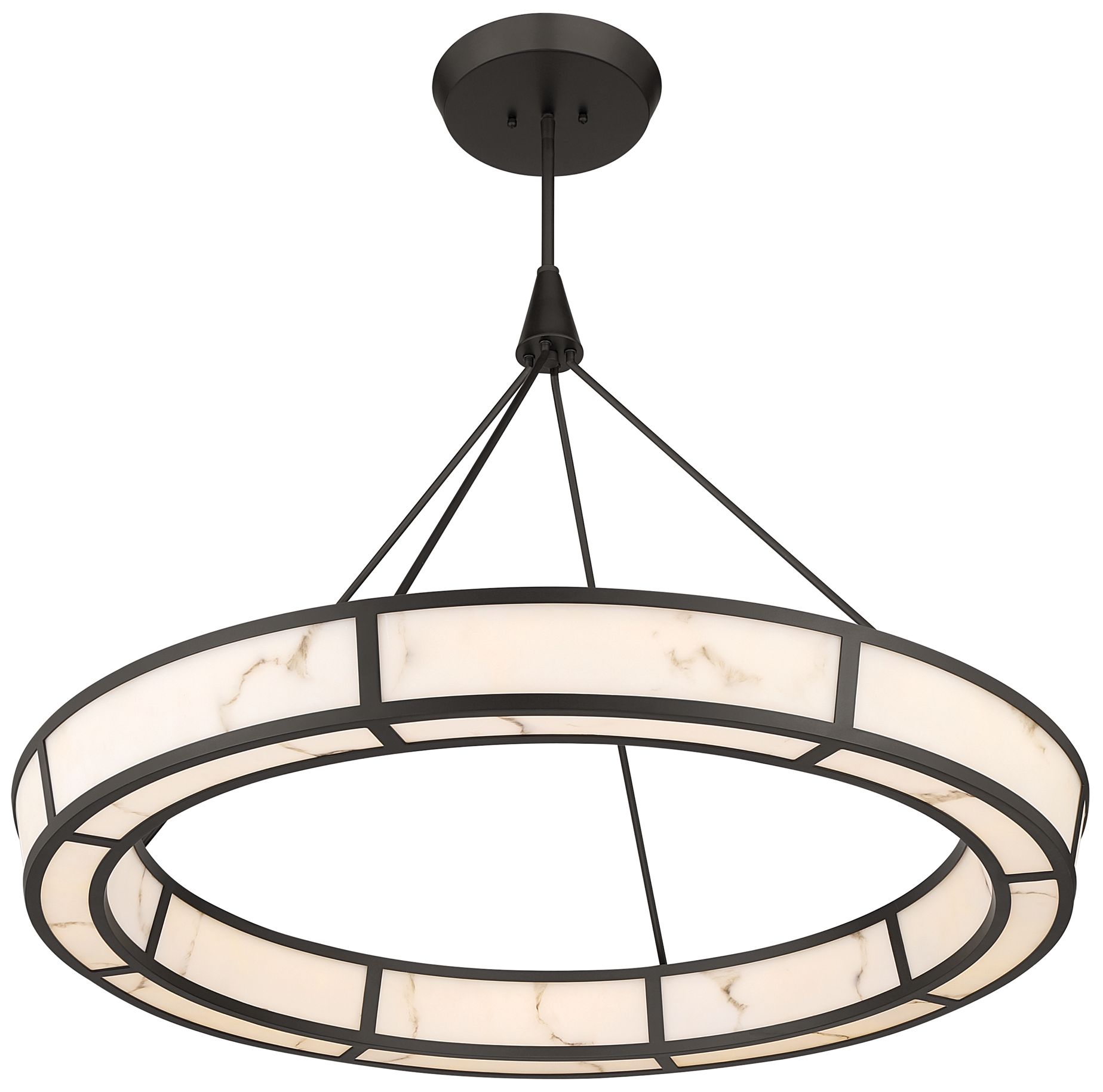 Image 5 Minka-Lavery Velaris LED 36.25-in Pendant  Dark Bronze with Alabaster Glass more views