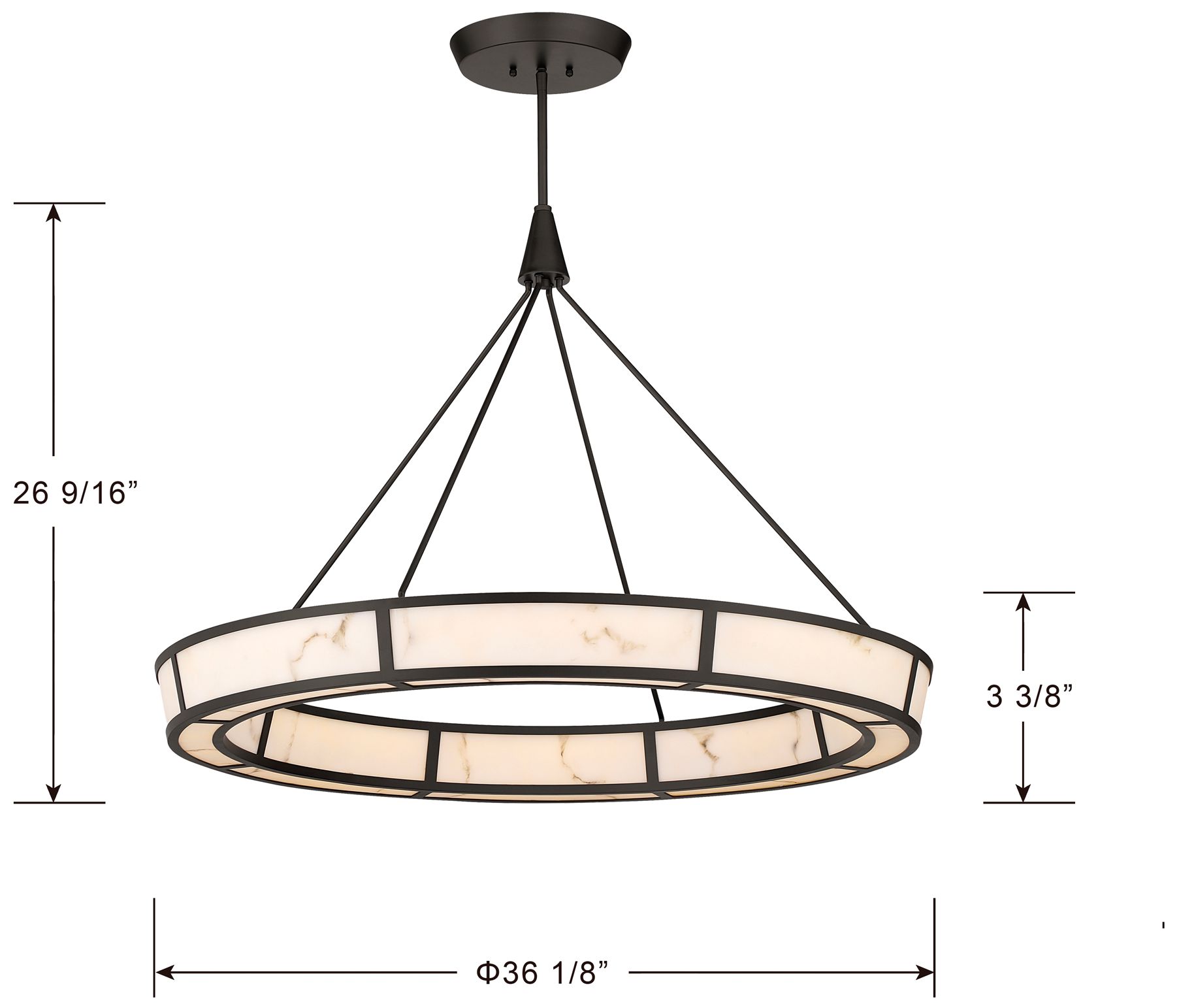Image 6 Minka-Lavery Velaris LED 36.25-in Pendant  Dark Bronze with Alabaster Glass more views