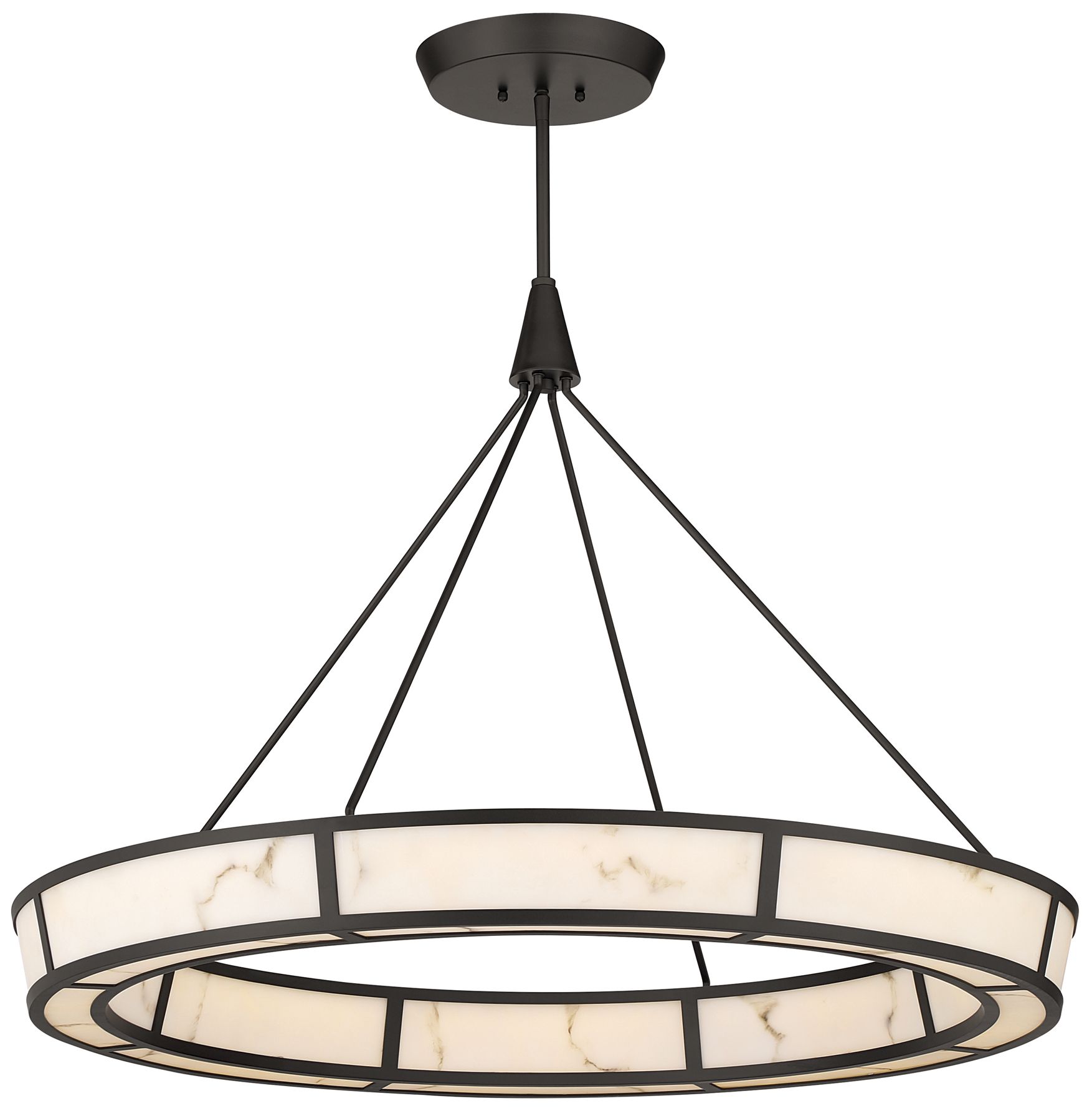 Minka-Lavery Velaris LED 36.25-in Pendant  Dark Bronze with Alabaster Glass