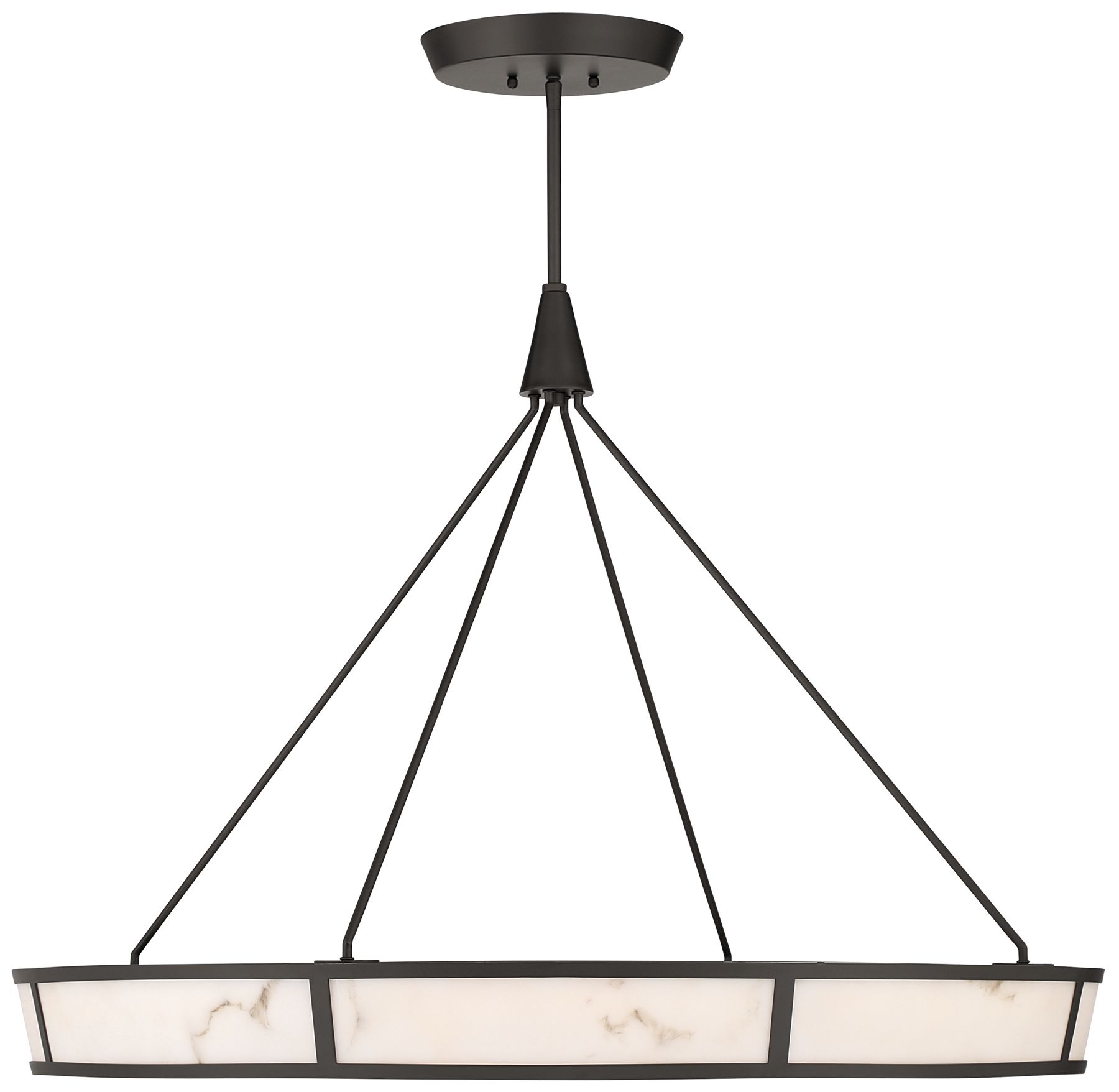 Minka-Lavery Velaris LED 36.25-in Pendant  Dark Bronze with Alabaster Glass